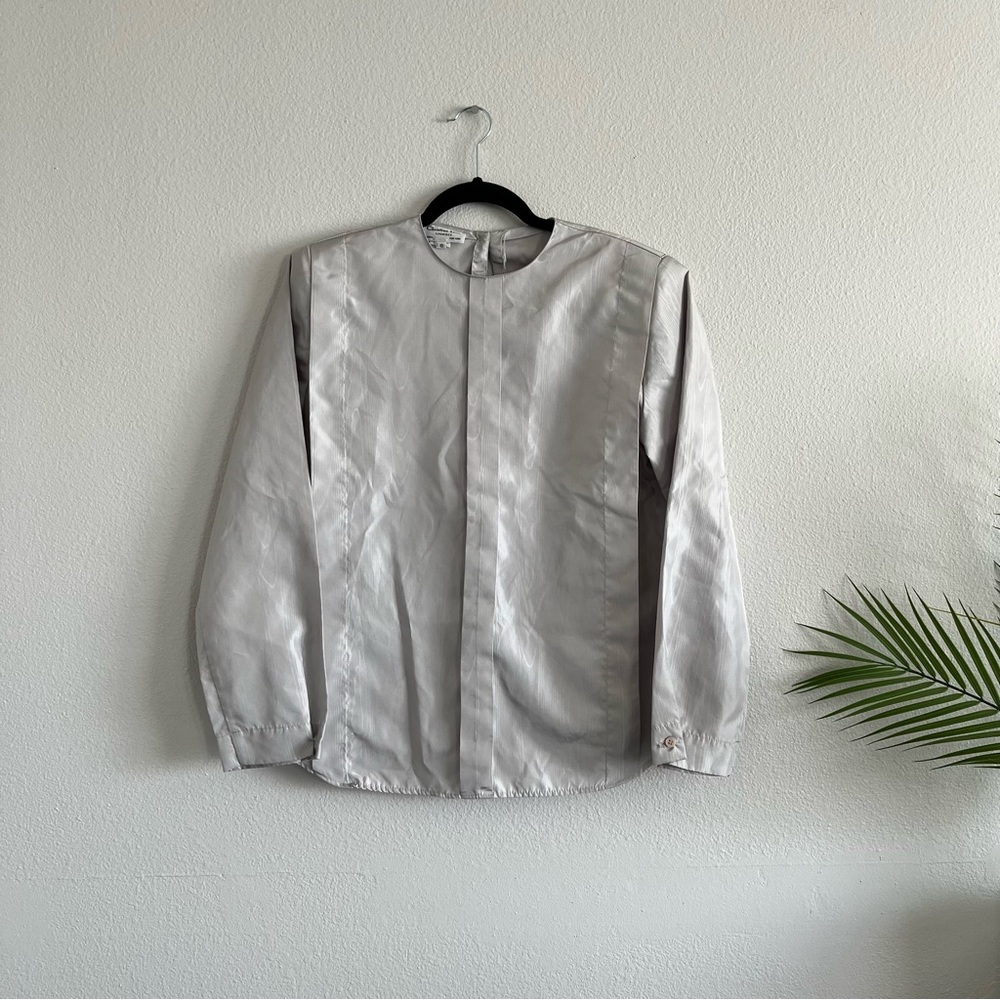 Christian Dior | Vintage Chemises Pleated Blouse with Shoulder Pads